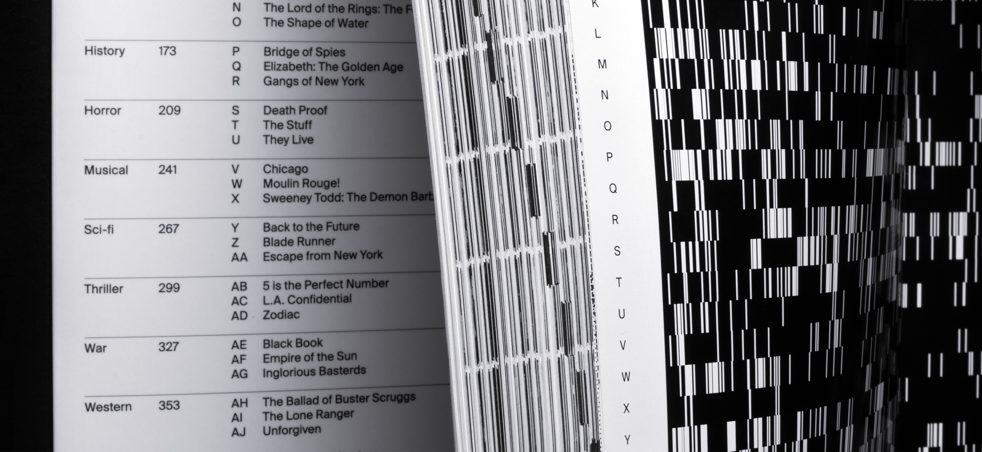 A close look at 36 movies' graphic language unveiling patterns.